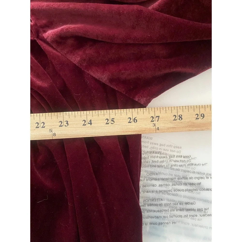 Saybury Womens Plus 3X‎ Burgundy Velvet Smocked Zip Front Robe Long Housecoat